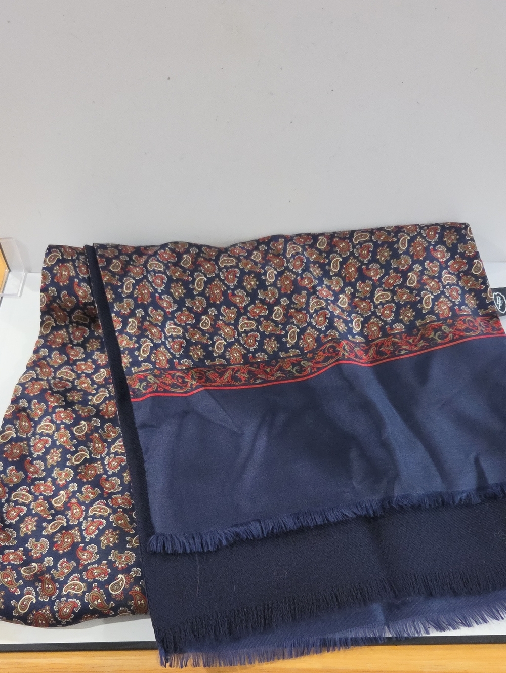Bruno Ferrai Navy Paisley Silk Scarf - Made In Italy